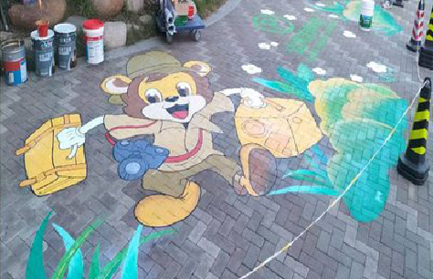 双江夏季画地面彩绘会遇到的问题