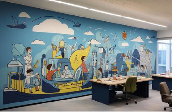 双江办公室墙绘的特点。